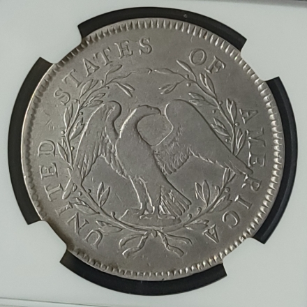 1795 Flowing Hair Silver Dollar, 2 Leaves, B-1, BB-21, R.2, NGC Fine 