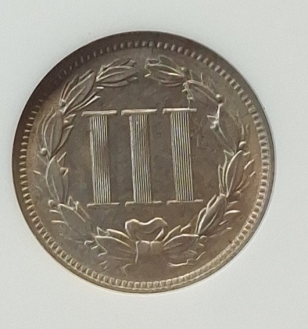 1865 Liberty Head Three Cent Nickels  NGC MS63