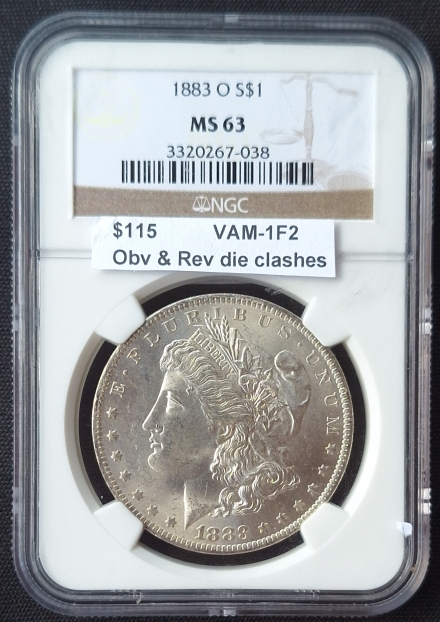 1883-O Morgan Dollars  PCGS MS63