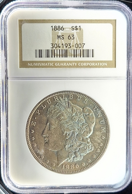 1886 Morgan Dollars  NGC MS63