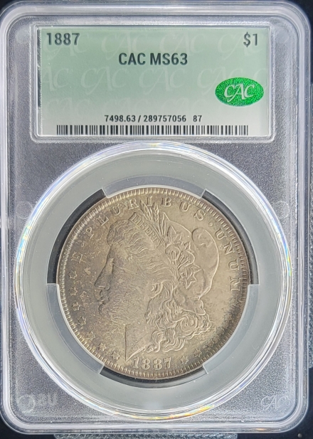 1887 Morgan Dollars  CACG MS63