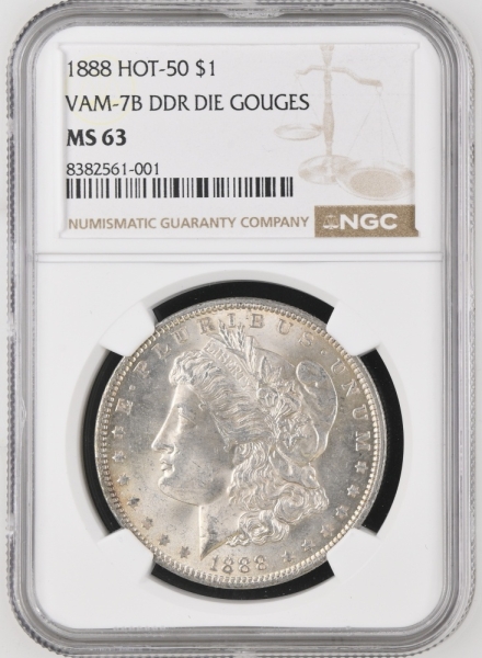 1888 HOT-50 VAM 7B NGC MS63 Morgan Dollar - DDR Die Gouges