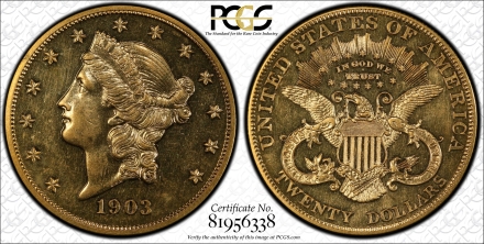 1903 $20 Liberty Head Double Eagle Proof – PCGS PR55