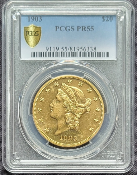 1903 $20 Liberty Head Double Eagle Proof – PCGS PR55