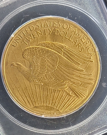 CAC GOLD 1908 No Motto St. Gaudens $20 Gen 1 OGH 'Rattler' PCGS slab MS62 1208229