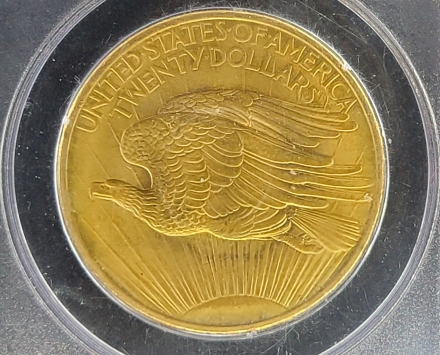 1908 No Motto St. Gaudens $20 in Gen 1 OGH 'Rattler' PCGS slab MS62
