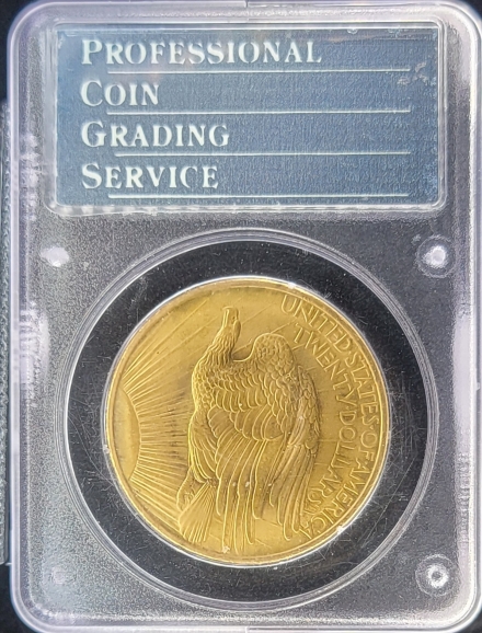 1908 No Motto St. Gaudens $20 in Gen 1 OGH 'Rattler' PCGS slab MS62
