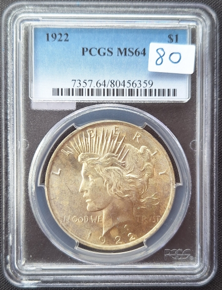 1922 Peace Dollars  PCGS MS64