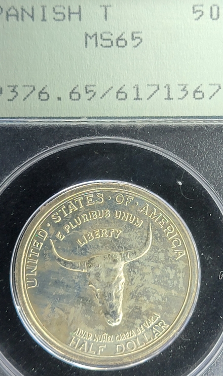 1935 Spanish Trail 50c in Vintage OGH 'Rattler' holder - PCGS MS65