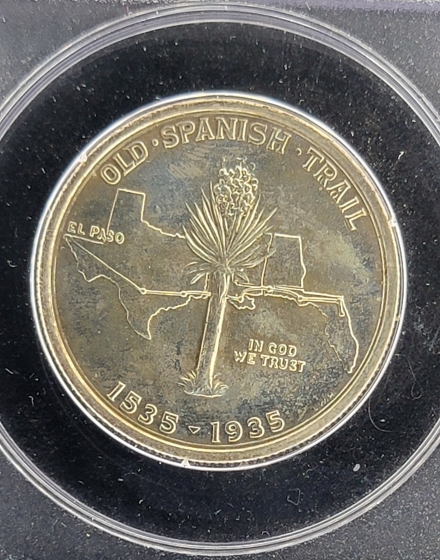 1935 Spanish Trail 50c in Vintage OGH 'Rattler' holder - PCGS MS65