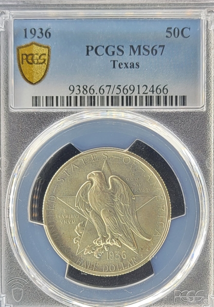 1936 Texas 50c Silver Commemoratives PCGS MS67 Sharp Strike