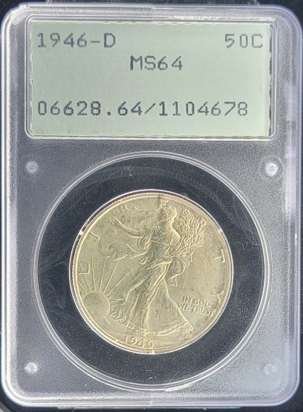 1946-D Walking Liberty Half Dollars  PCGS MS64