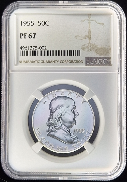 1955 Franklin Half Dollars  NGC MS66