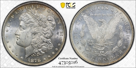 1878 7/8TF Strong VAM-42A Morgan Dollars  PCGS MS63