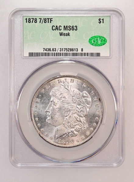 1878 7TF, Reverse of 1878 7/8TF Weak VAM-41C Morgan Dollars  CACG MS63