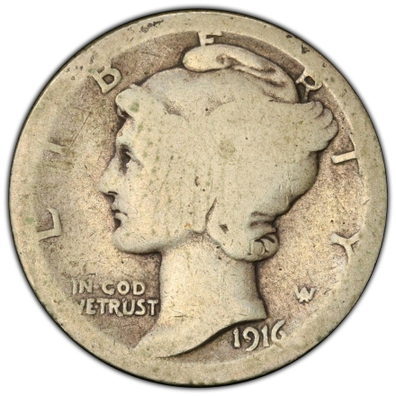 1916-D Mercury Dimes  PCGS AG03