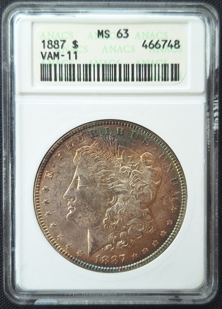 1887 VAM-11 Morgan Dollars  ANACS MS63