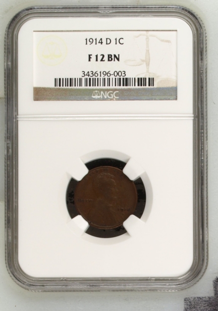 1914-D Lincoln Cents  NGC F 12 BN