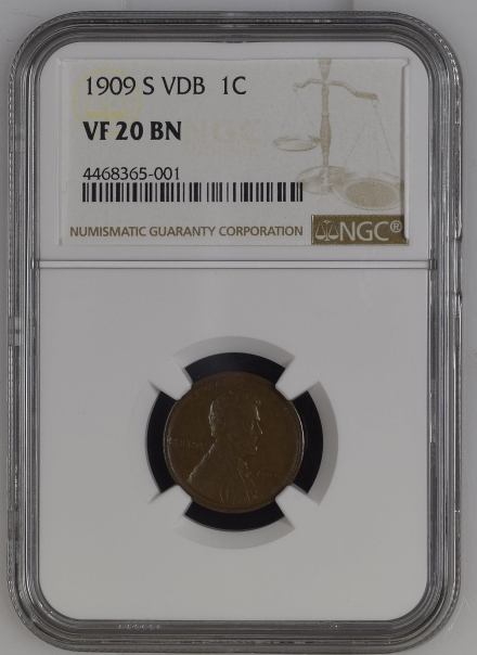 1909-S Lincoln Cents  NGC VF 20 BN