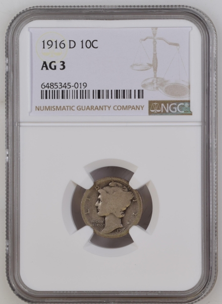 1916-D Mercury Dimes  NGC AG 3