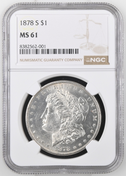 1878-S Morgan Dollars  NGC MS61 VAM-45 Eye Gouge - obv die chips