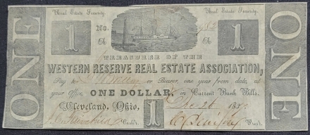 1837 $1 Western Reserve Real Estate Association Banknote 