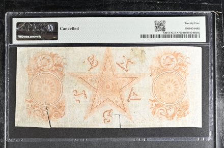 Jan 15, 1840 Republic of Texas $50 Banknote – PMG VF25 – TXCRA7 – Serial #3846