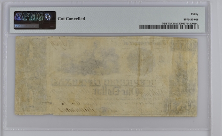 1840 Republic of Texas $1 Banknote – PMG VF30 – TXCRA1 – Serial #3959