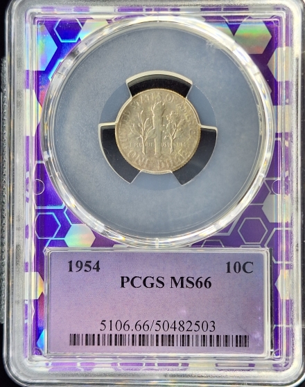 1954 10c MS66 in PCGS Trader Bea holder