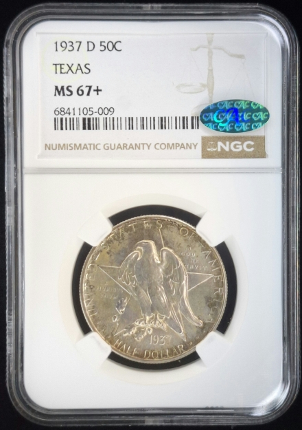 1937-D 50c Texas NGC MS67+ CAC