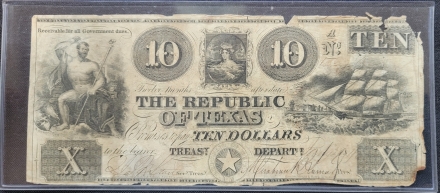 Republic of Texas $10 Banknote, Obsolete